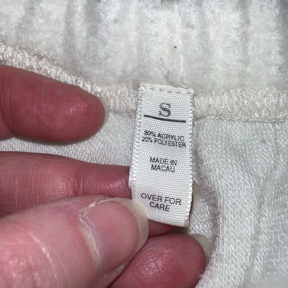 Mast Womens Fleece Casual Sweatpants Ivory Cream Straight Leg Pockets Soft Small - Picture 6 of 7